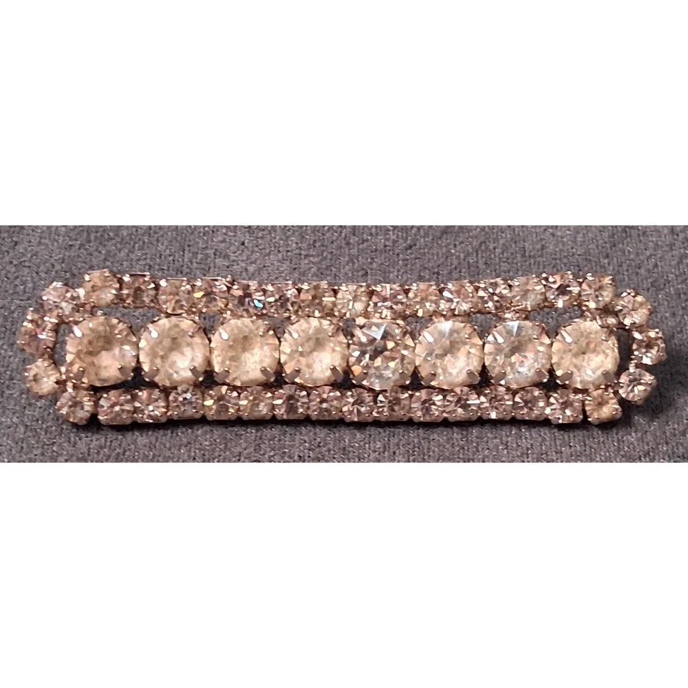 Vintage Kramer  Deco Rhinestone Brooch Bar Pin